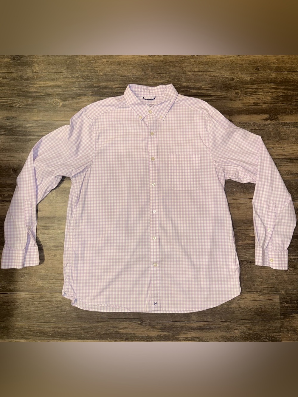 Vineyard Vines Light Purple/Pink Gingham On-The-Go Performance Button-Down Shirt